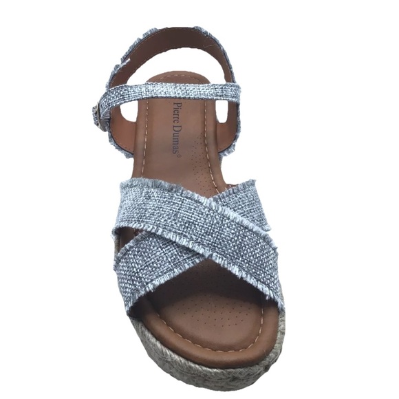 Pierre Dumas Magic-16 Womens Gray Platform Espadrille Wedge Sandal - Picture 2 of 7